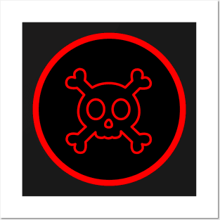 Skull and Bones Funny Halloween  Danger Posters and Art